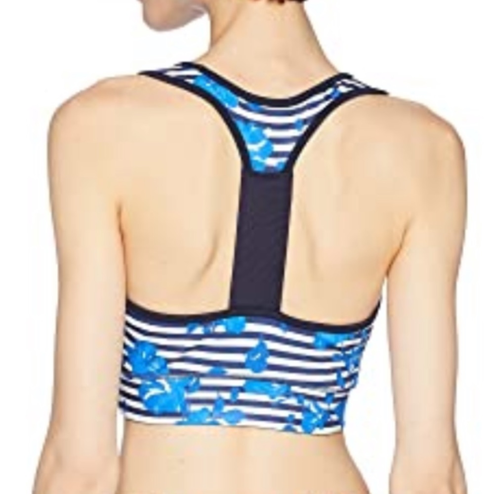 NWT KATE SPADE “hibiscus stripe” sports bra - Picture 2 of 8